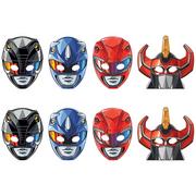 Power Rangers Classic Cardstock Face Masks, 8ct