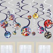 Power Rangers Classic Cardstock Swirl Decorations, 12ct