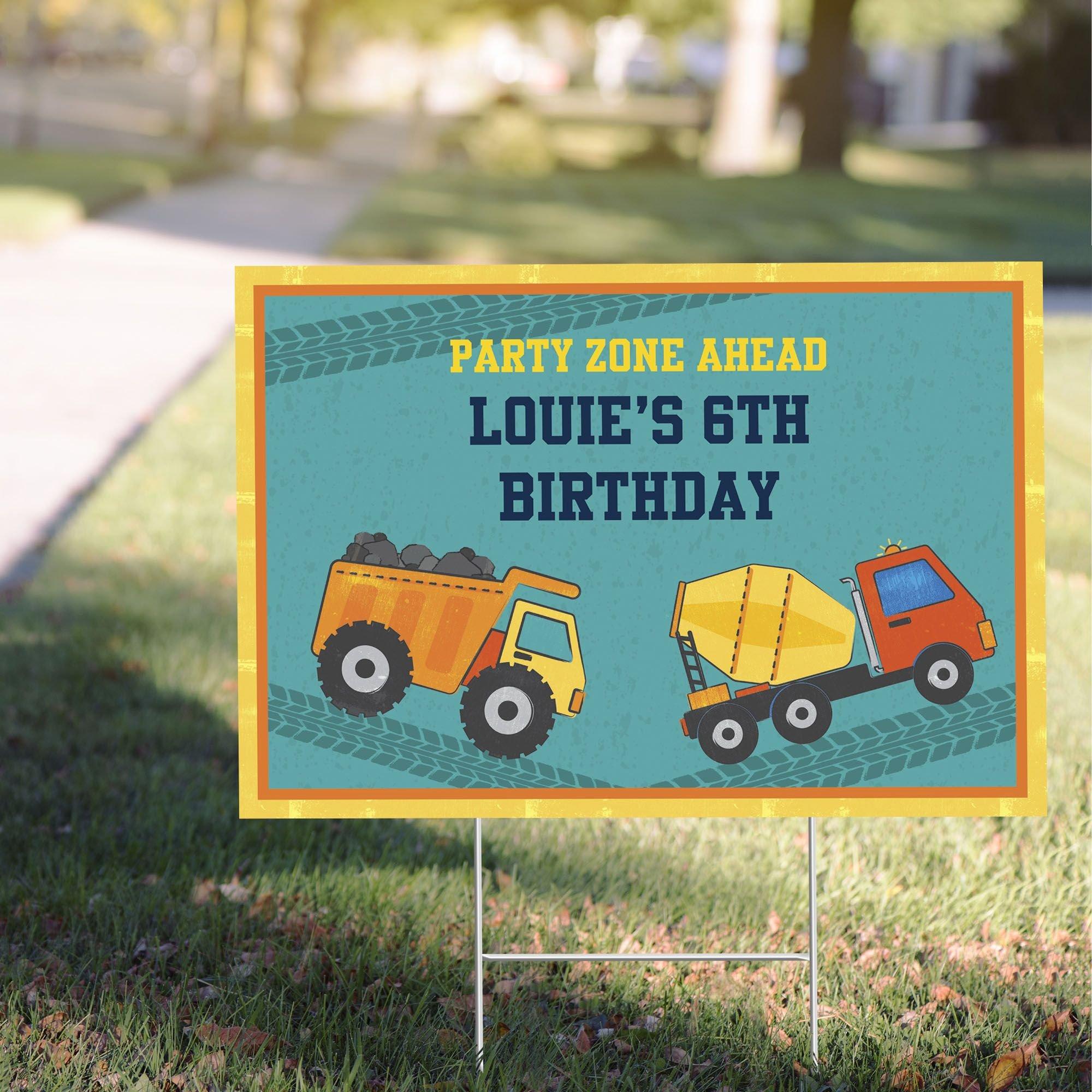 Custom Construction Yard Sign Party City