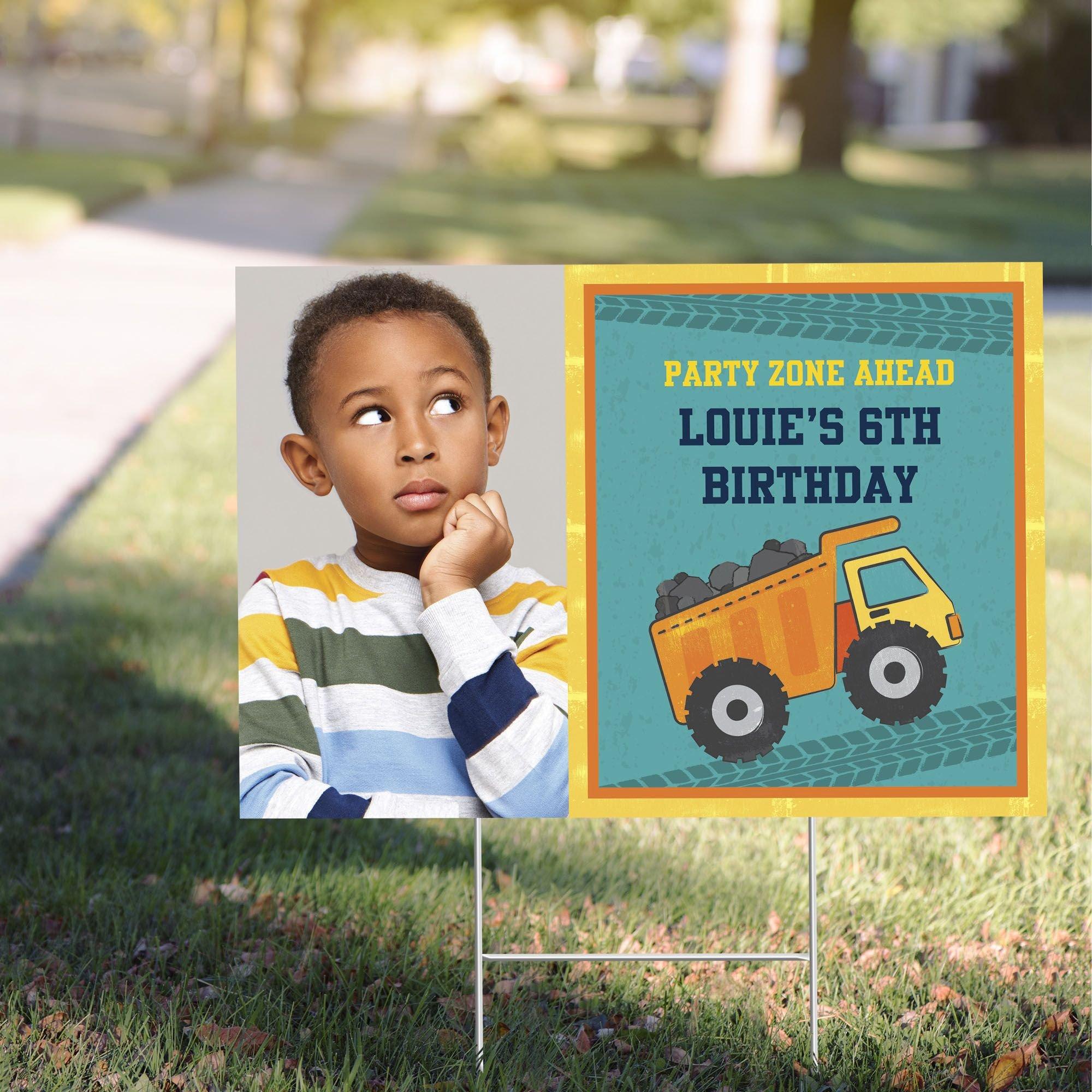 Custom Construction Photo Yard Sign Party City