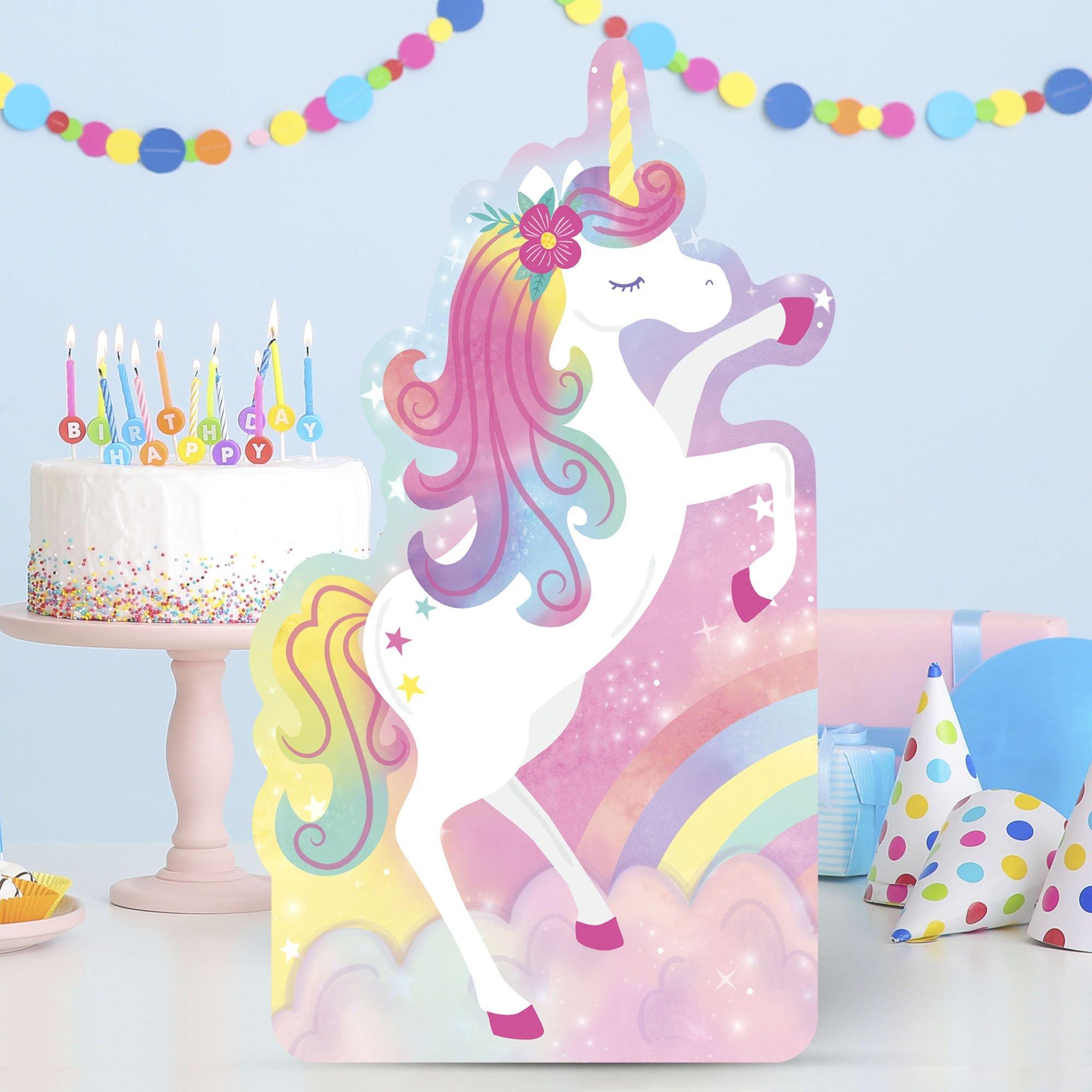 Unicorn Rainbow Birthday Party Decorations - Custom Name Banner