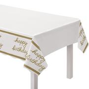 Golden Age Happy Birthday Plastic Table Cover, 54in x 102in