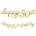 Metallic Golden Age Happy 30th Birthday Cardstock Letter Banner, 12ft