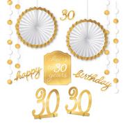 Metallic Golden Age 30th Birthday Room Decorating Kit, 12pc