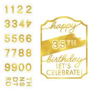 Metallic Golden Age Birthday Add-an-Age Cardboard Easel Sign, 10.5in x 14in