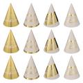 Mini Metallic Golden Age Birthday Paper Party Hats, 4in, 12ct