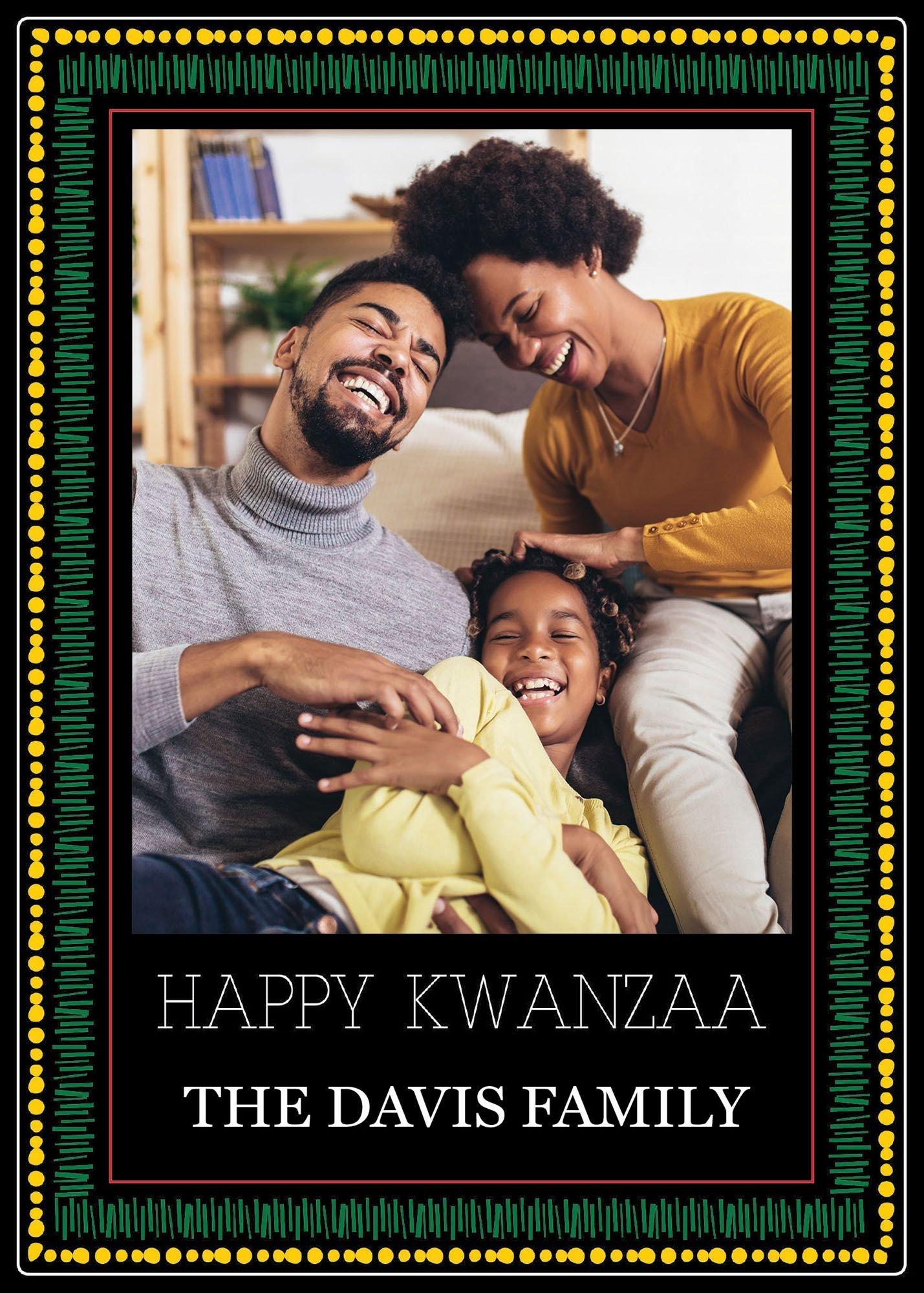 Custom Kwanzaa Border Photo Cards, 5in x 7in | Party City