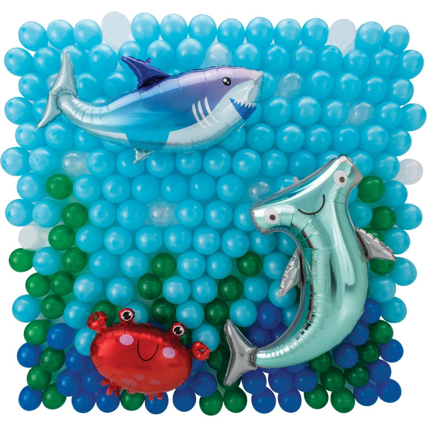 Blue&Green Happy Birthday Balloon Decoration Ocean Sea Crab