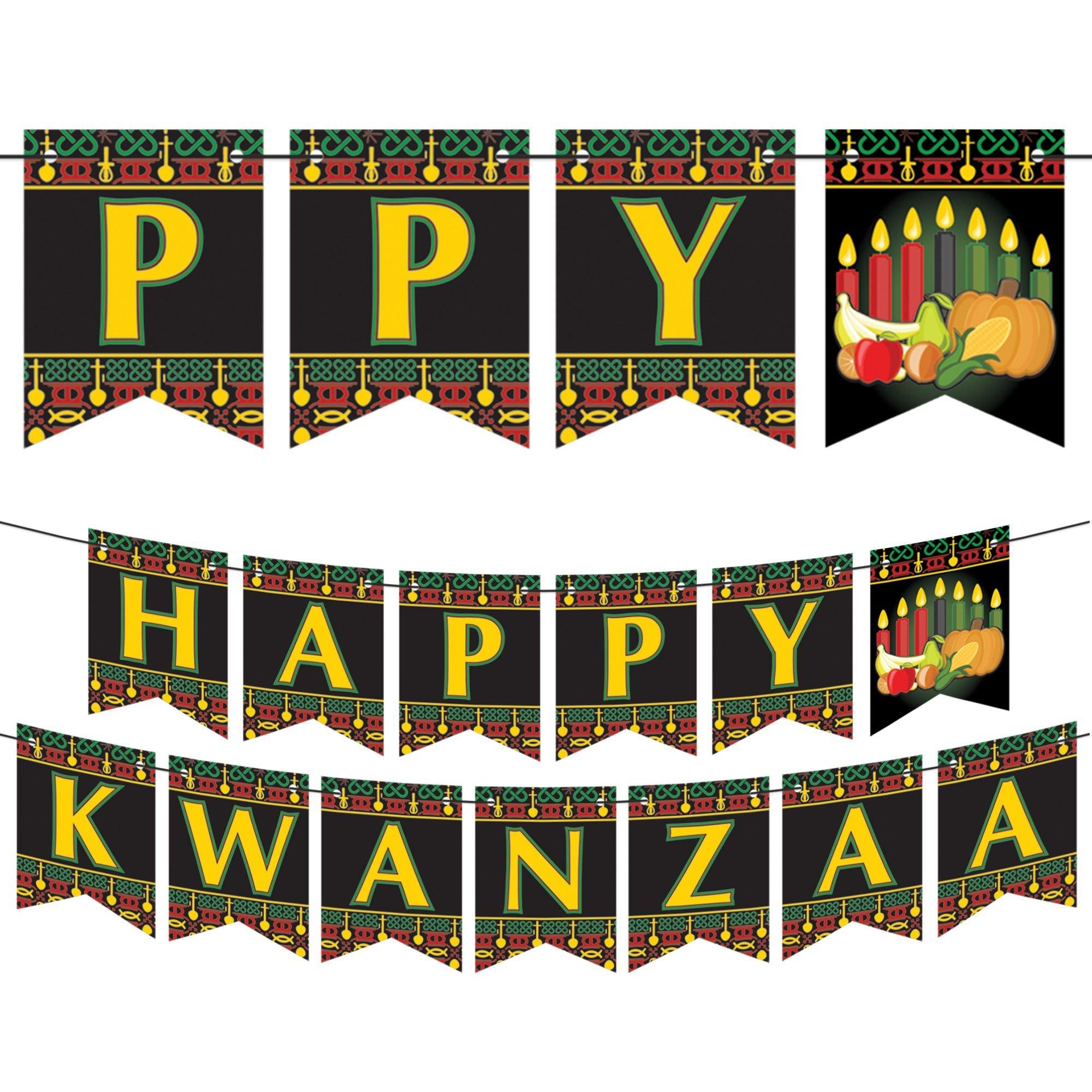 Happy Kwanzaa Pennant Banner 12ft x 7in Party City