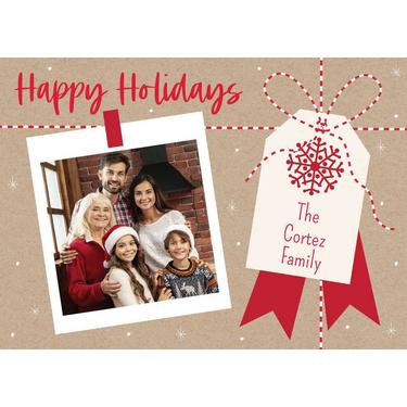 Custom Kraft Happy Holidays Photo Cards
