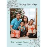 Custom Blue Snowflake Holiday Photo Cards