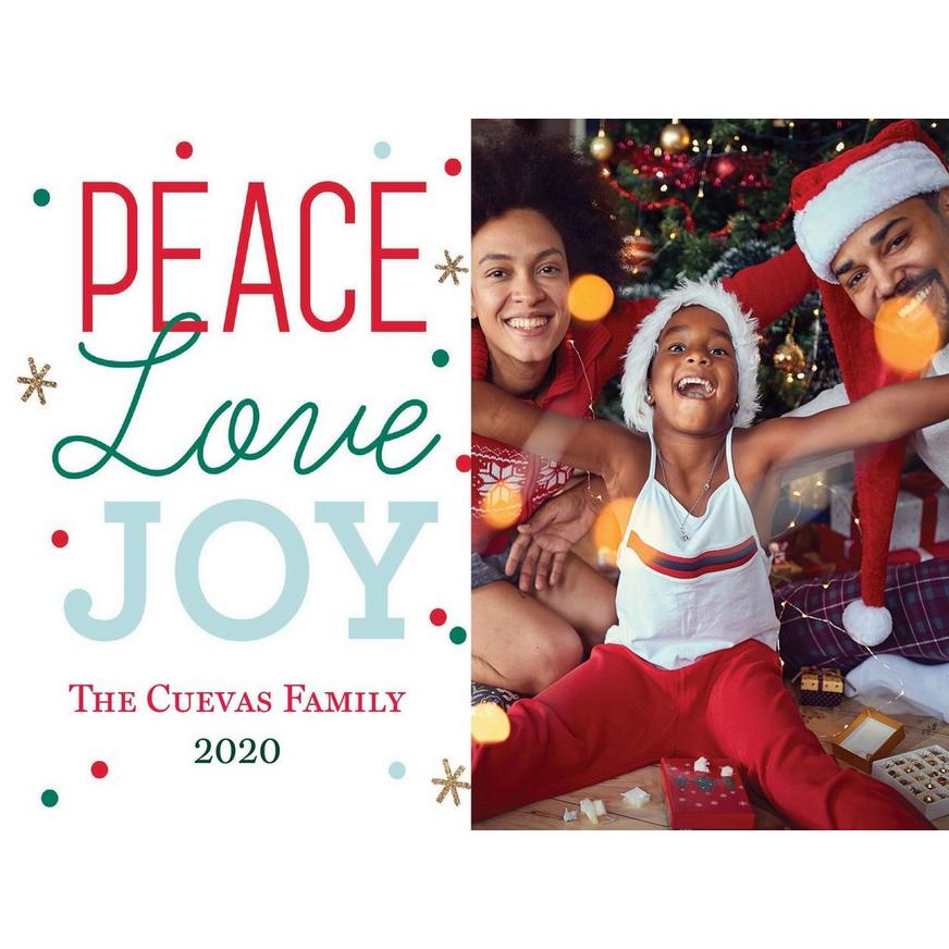 Custom Peace & Joy Holiday Photo Cards