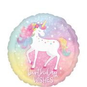Enchanted Unicorn Birthday Round Foil Balloon, 18in