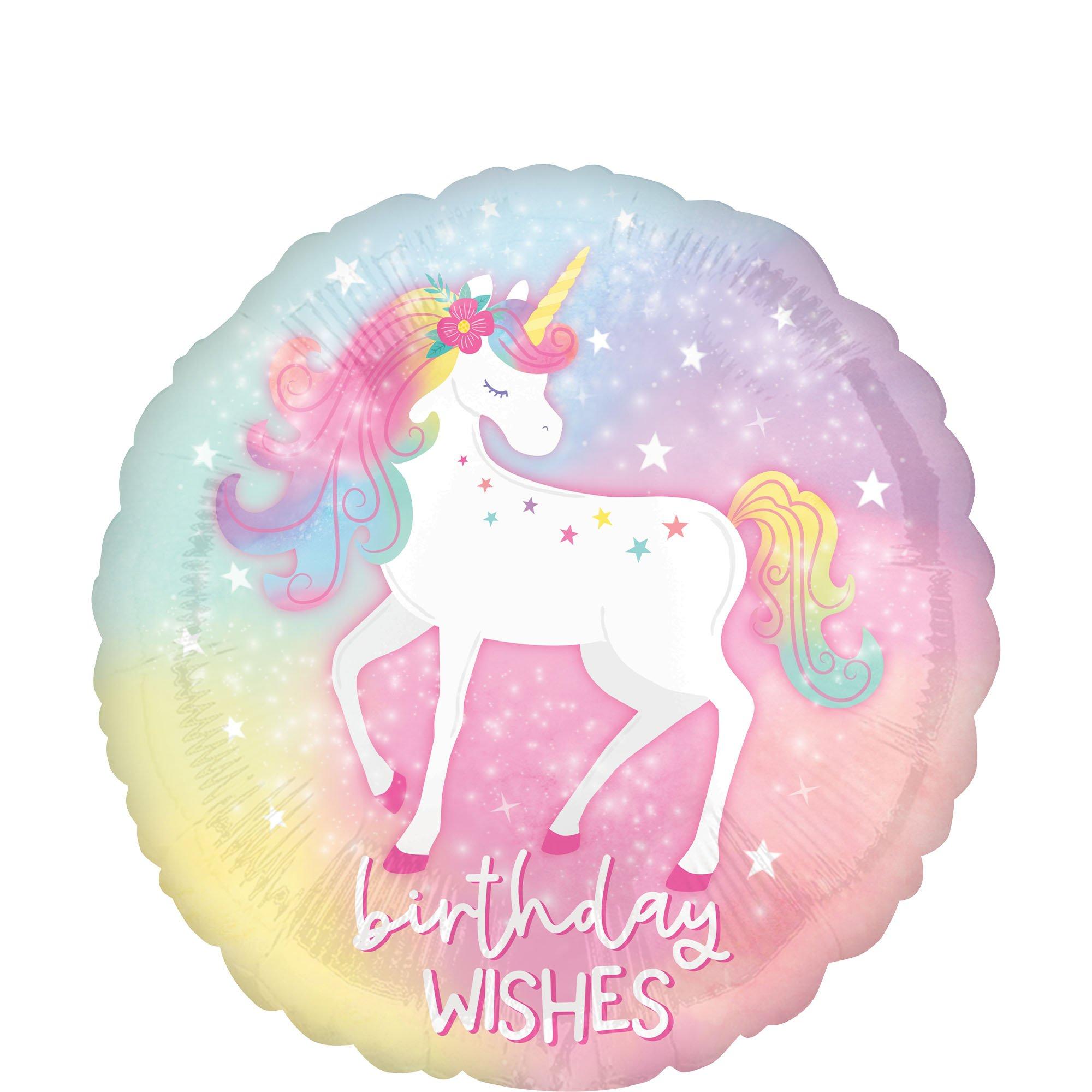 Enchanted Unicorn Birthday Round Foil Balloon, 18in | Party City