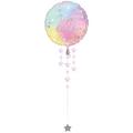 Iridescent Luminous Happy Birthday Foil Balloon with Balloon Weight Tail, 35in