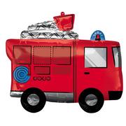 Fire Truck Foil Balloon, 26in x 22in - First Responders