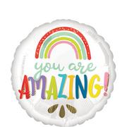 Rainbow You Are Amazing Foil Balloon, 18in