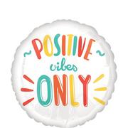 Positive Vibes Only Foil Balloon, 18in - All Smiles