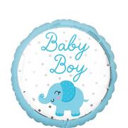 Blue Elephant Baby Boy Foil Balloon, 18in