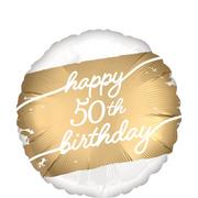 Satin Golden Age Happy 50th Birthday Foil Balloon, 18in