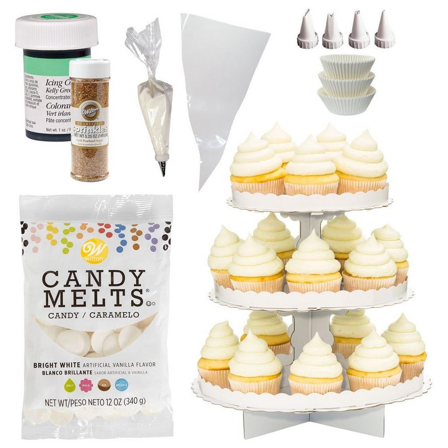Green & White Cupcake Decorating Kit
