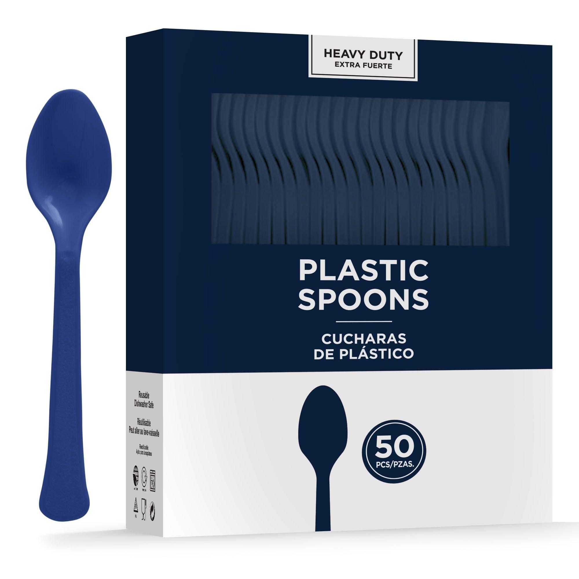 True Navy Heavy-Duty Plastic Spoons, 50ct