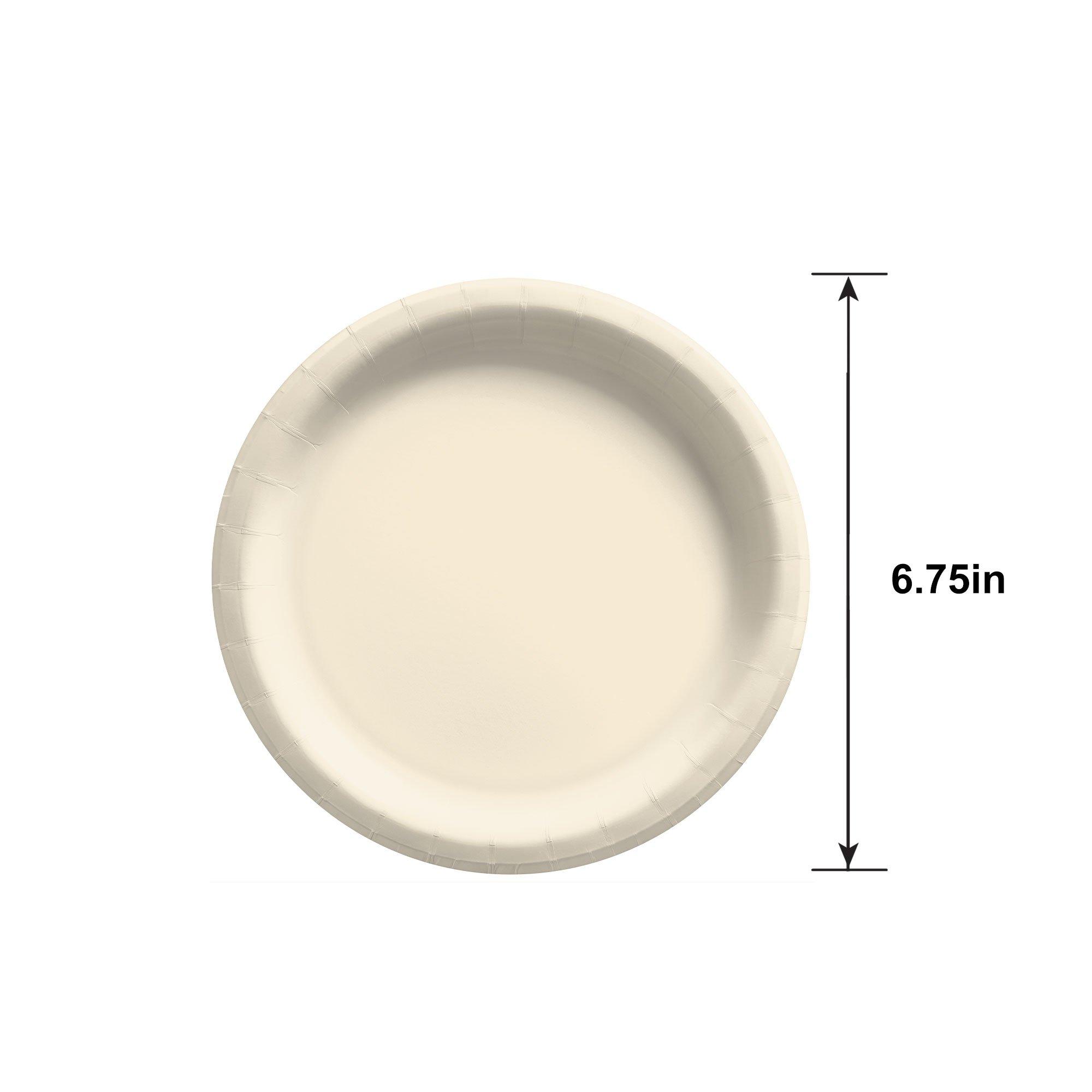 Vanilla Cream Extra Sturdy Paper Dessert Plates, 6.75in, 20ct