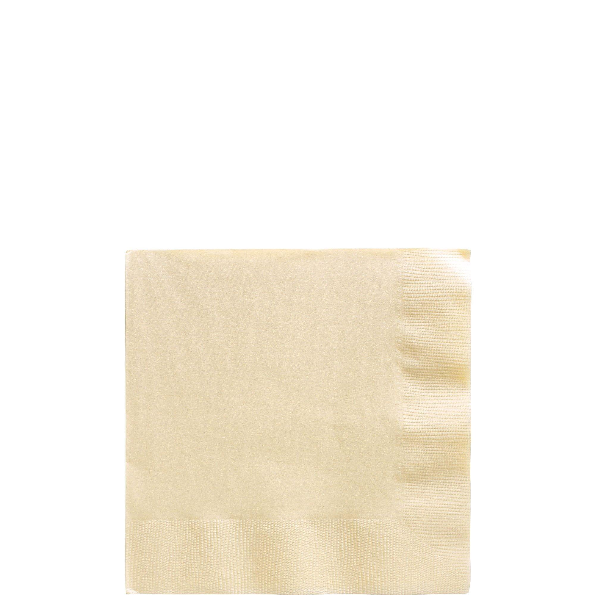 Vanilla Cream Paper Beverage Napkins, 5in, 40ct