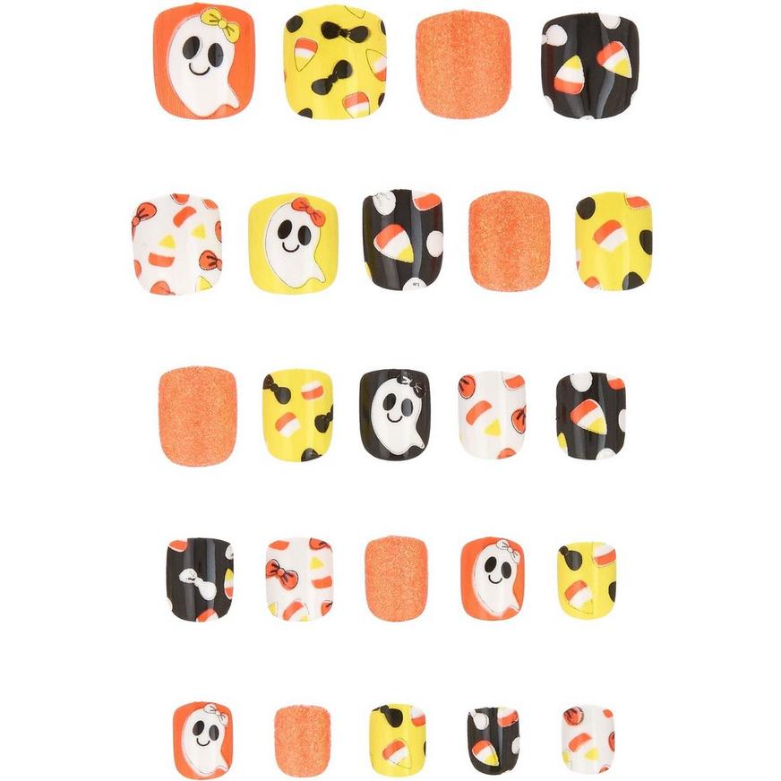 Ghosts & Candy Corn Halloween Press-On Nails, 24ct