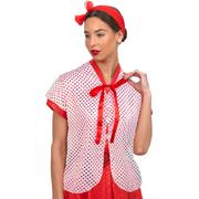 50s Red & White Polka Dot Capelet for Adults