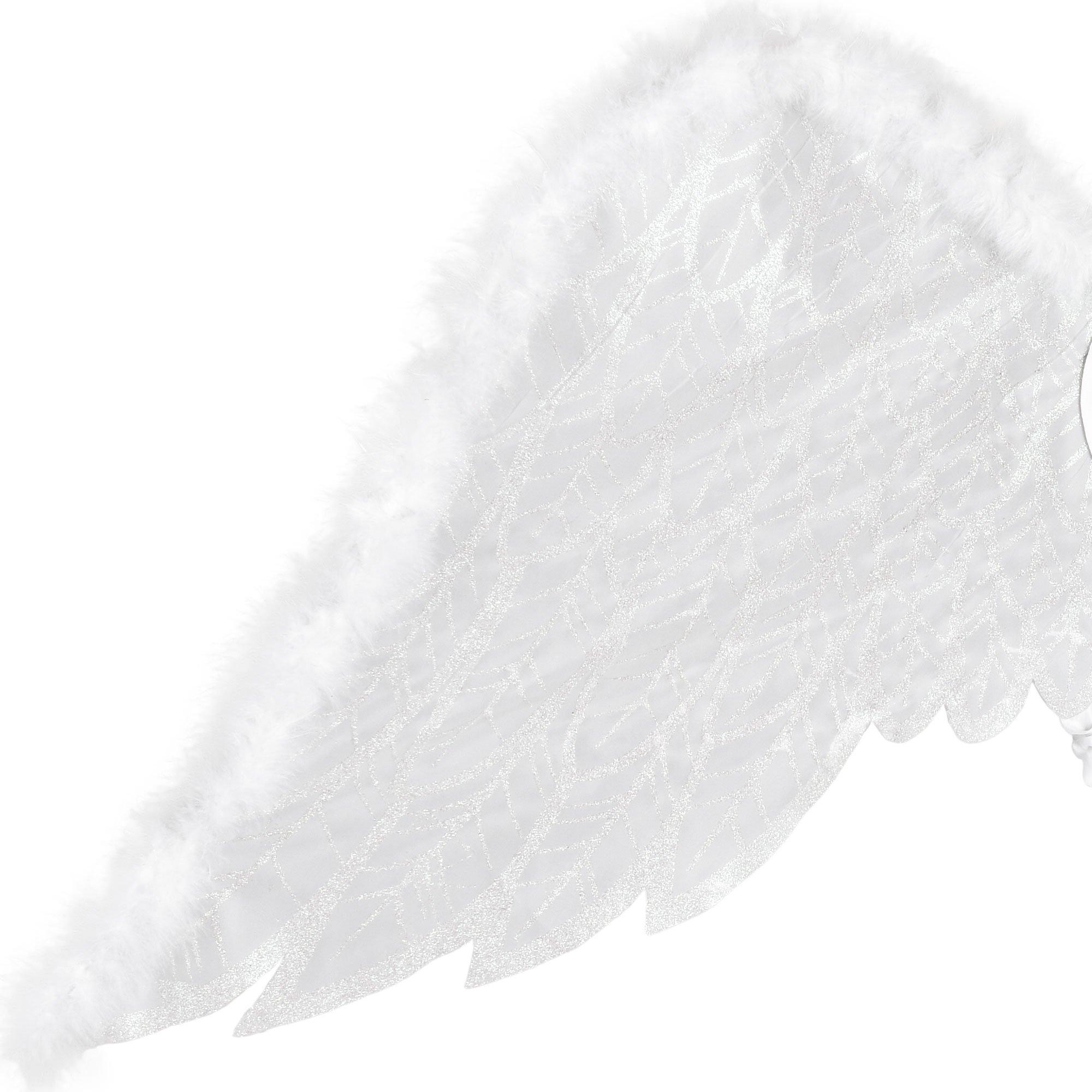 white and black angel wings