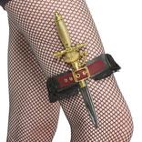 Black & Burgundy Pirate Maiden Lace Garter with Sword Prop