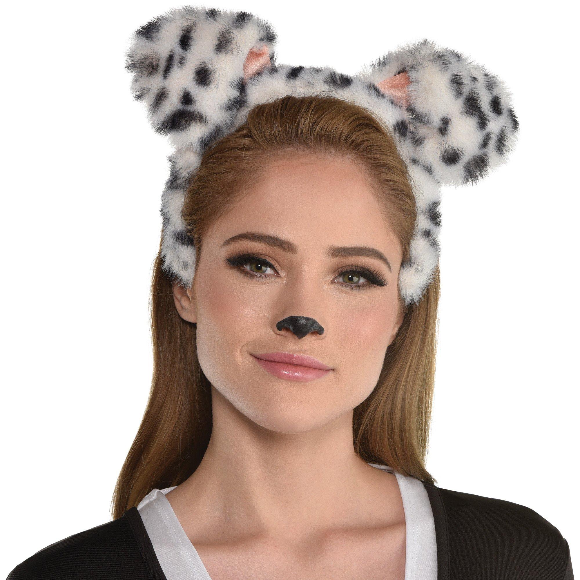 Black & White Furry Dog Ears Headband