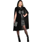 Lace-Lined Hooded Cape with Oversized Bow