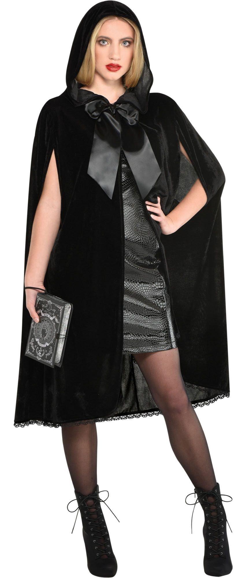 Lace-Lined Hooded Cape with Oversized Bow