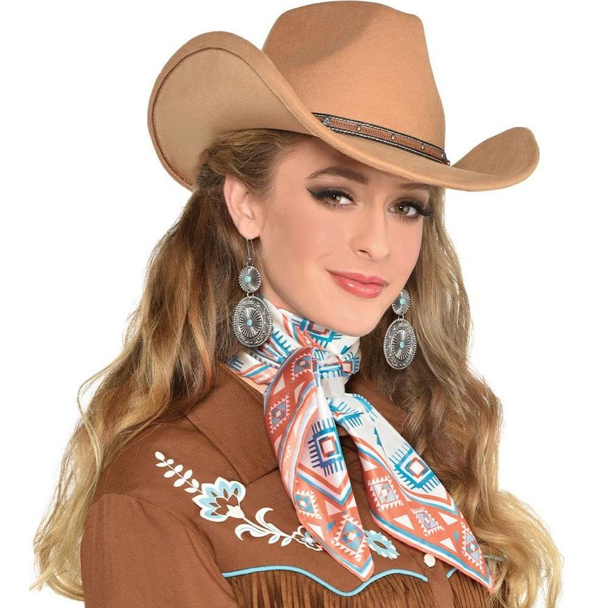 Western Fashion Scarf & Earring Costume Accessory Kit for Adults