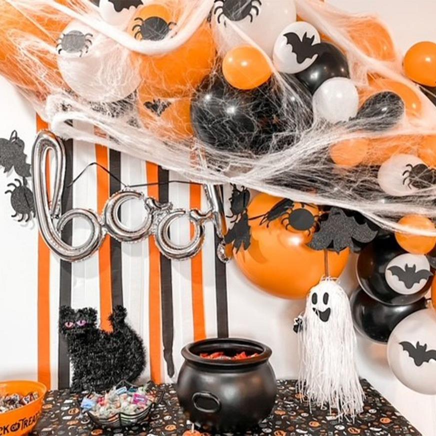 Air-Filled Bats & Spiders Halloween Balloon Garland Kit
