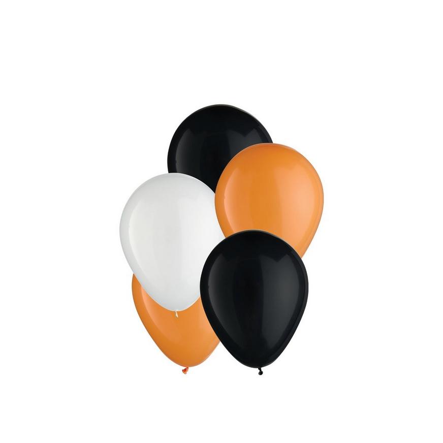 25ct, 5in, Halloween 3-Color Mix Latex Balloons - Black, Orange, & White