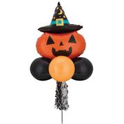Air-filled Witchy Pumpkin Foil & Latex Balloon Yard Sign, 64in