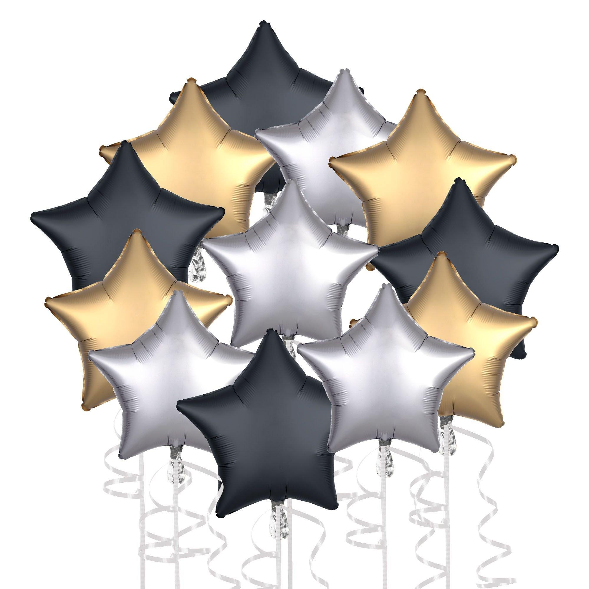 Silver Cardboard Stars - 12pc - Party Decor - Wall Decor - Cutouts