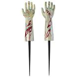 Zombie Hands Plastic Yard Stakes, 25in, 2ct