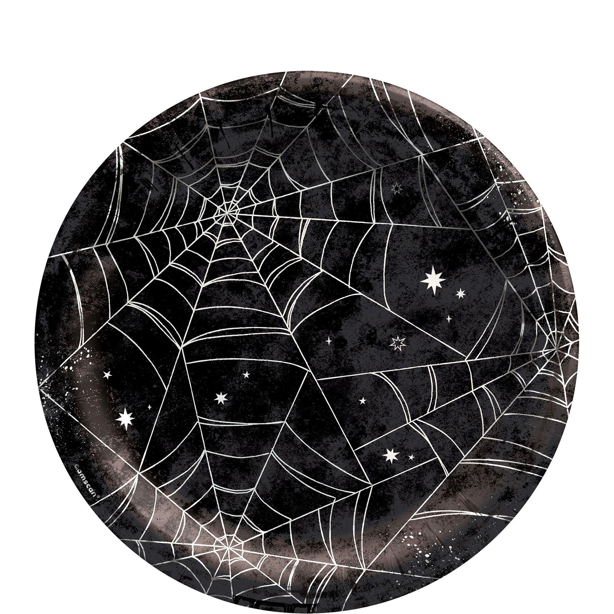 Spiderweb Night Halloween Paper Dinner Plates, 10in, 20ct