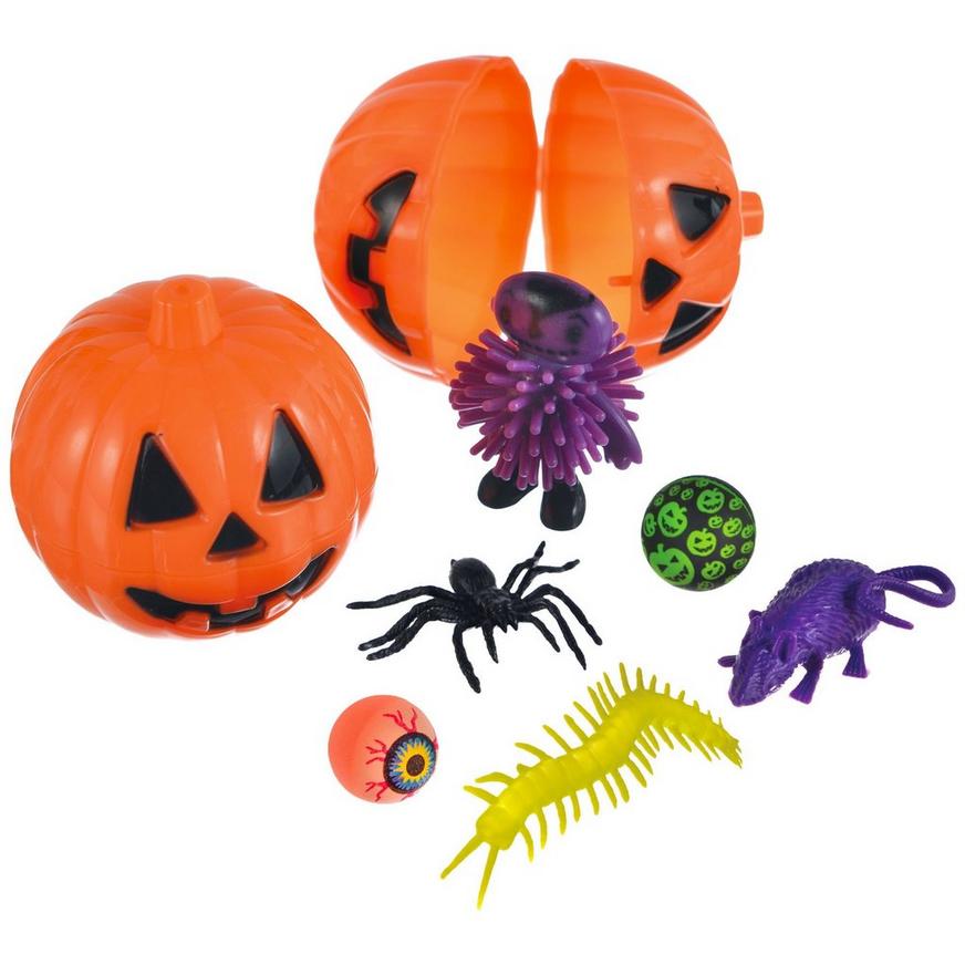 Jack-o'-Lantern Toy Unboxing Plastic & Rubber Favors, 2.5in, 12ct