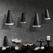 Classic Black & White Witch Hat Paper Lantern Garland Kit, 59in, 16pc
