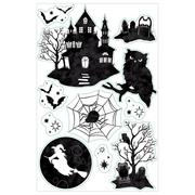 Classic Black & White Halloween Mythologies Vinyl Cling Decals, 11ct