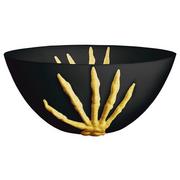 Metallic Glam Boneyard Black & Gold Skeleton Plastic Serving Bowl, 11in x 5in