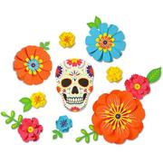 Dia de los Muertos Sugar Skull & Flower Wall Decorating Kit, 10pc