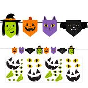 Family Friendly Create Your Own Halloween Paper Pennant Banner Kit, 15ft, 27pc
