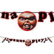 Chucky Wanna Play Letter Banner, 12ft - Child's Play