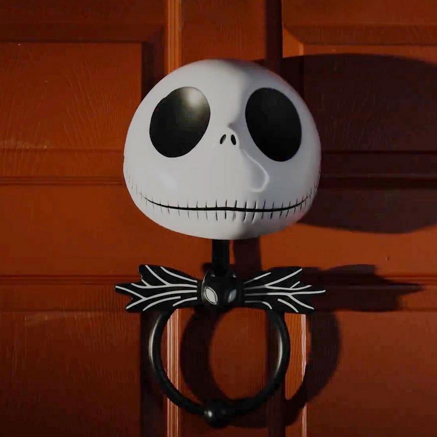 Animatronic Jack Skellington Plastic Door Knocker Halloween Decoration, 9.5in x 16.5in - Disney The Nightmare Before Christmas